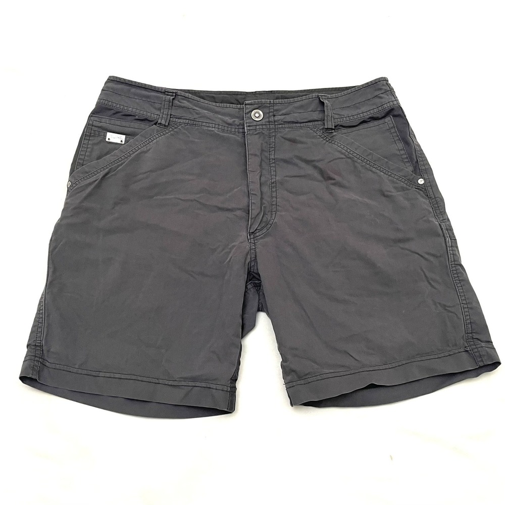 Kuhl Revolvr Shorts Men's 34 Gray 7.5" Hiking Cargo Pockets Outdoors Gorpcore